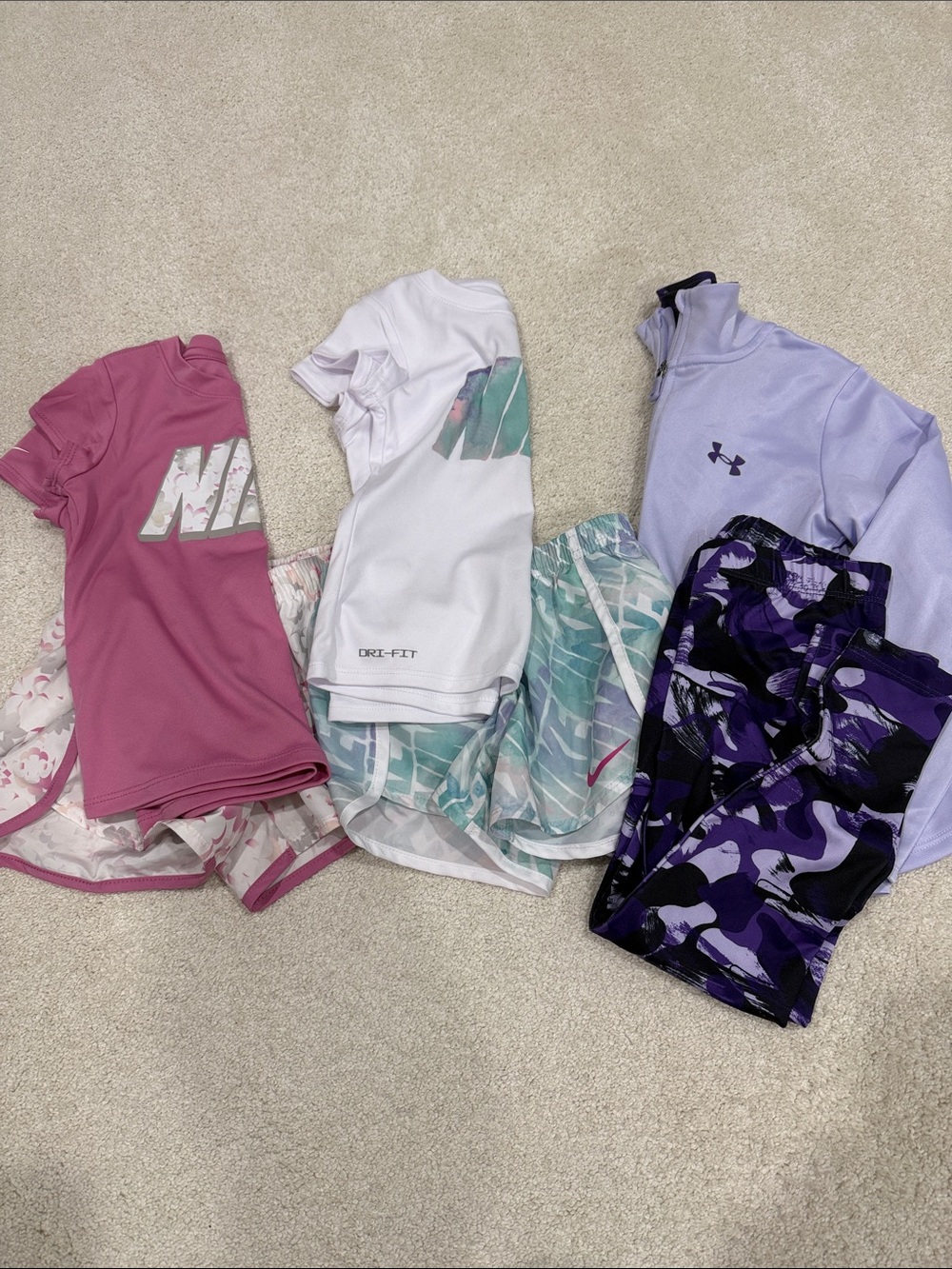 Girls Nike & Under Armour Tops and Shorts Bundle Size 4-5